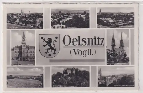 91808 AK Oelsnitz Erzgebirge - Rathaus, Kirche, Egerstr., Talsperre