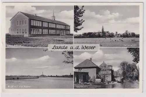 20350 AK Lahde an der Weser - Neue Schule, Dorfmotiv und Teilansicht 1967