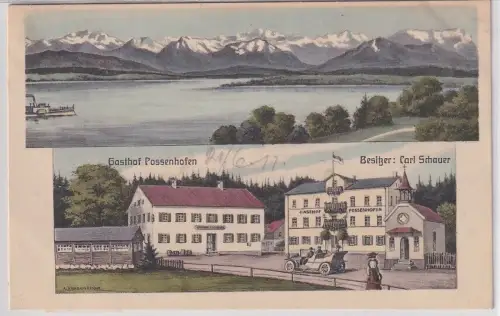 52554 Ak Gasthof "Zum Fischmeister" Possenhofen Besitzer Carl Schauer 1911
