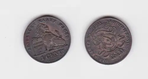 1 Centimes Kupfer Münze Belgien 1907 (130723)