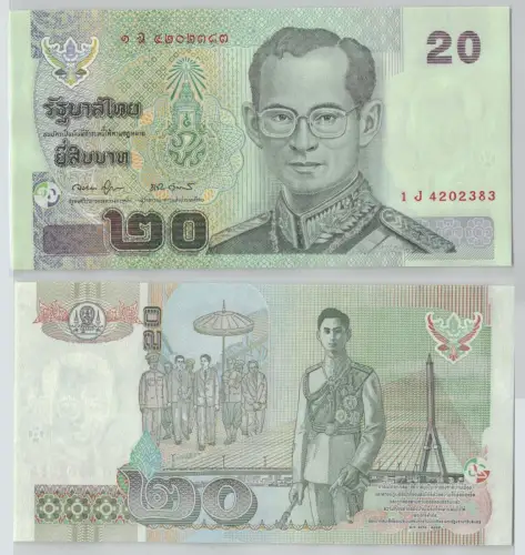 20 Baht Banknote Thailand (2003) Pick 109 kassenfrisch (138789)