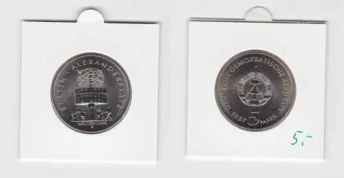 DDR Gedenk Münze 5 Mark 750 Jahre Berlin Alexanderplatz 1987 (133362)