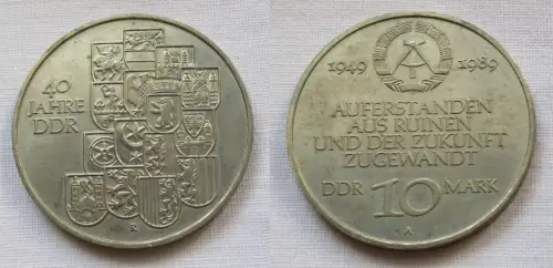 DDR Gedenk Münze 10 Mark 40.Jahrestag der DDR 1989 (124121)