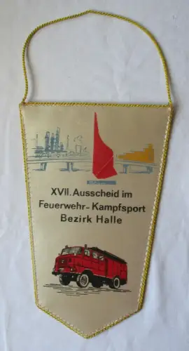 DDR Wimpel XVII. Ausscheid im Feuerwehr-Kampfsport Bezirk Halle Köthen (126331)