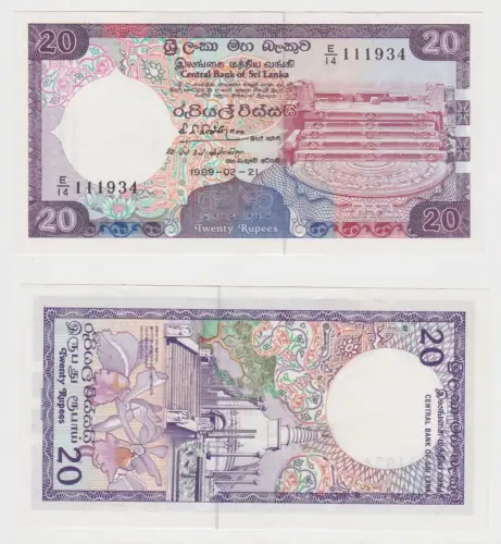 20 Rupien Banknote Sri Lanka 21.02.1989 bankfrisch UNC (153604)