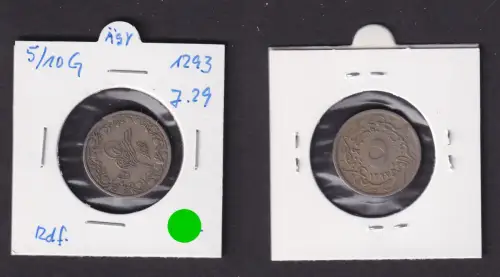 5/10 Qirsh Kupfer-Nickel Münze Ägypten 1293 29 (1884-1909) (163344)