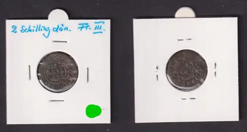 2 Skilling Bronze Münze Dänemark 1676 - 1681 Friedrich III (152295)