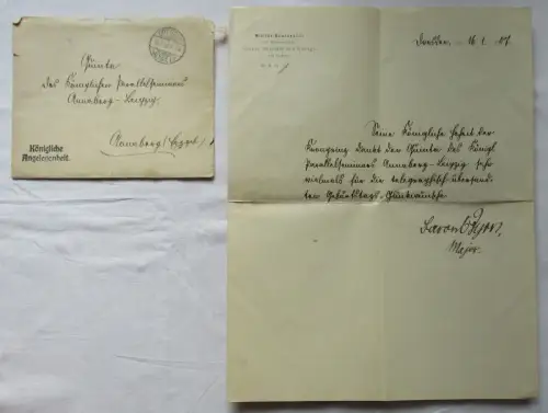 seltener Brief königliche Angelegenheit nach Annaberg Erzgebirge 1907