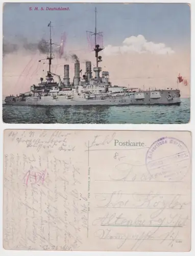 901292 Feldpost Ak S.M.S. Deutschland 1915