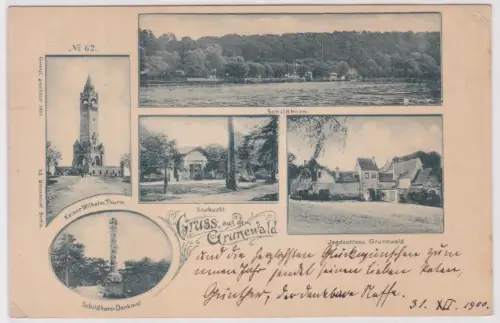 55471 Mehrbild Ak Gruß aus dem Grunewald Saubucht usw. nach Palermo 1900