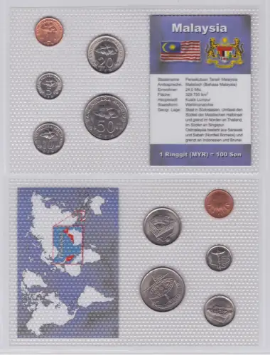 Kursmünzsatz KMS 5 Münzen Malaysia Stgl. im Blister (158157)