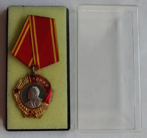 Original Lenin Orden UDSSR Medaille 23 Karat Gold/Platin Nr. 384627 (129404)