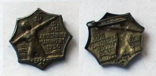 seltenes Abzeichen 15. badisches Landesturnen Mannheim 1930 (132797)