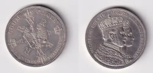 schöne Silber Münze 1 Krönungstaler Preussen 1861 vz (125380)