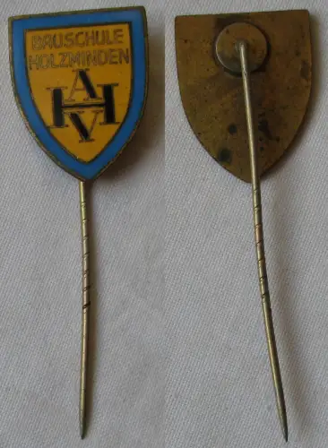 Seltene emaillierte Anstecknadel Bauschule Holzminden AHV (161894)