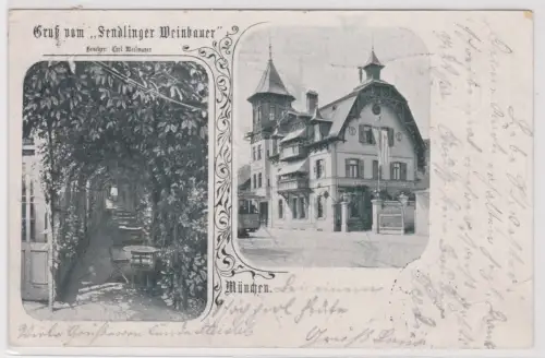 00502 Mehrbild Ak Gruß vom "Sendlinger Weinbauer" München 1901