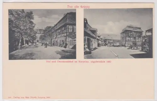903131 Ak Das alte Leipzig Hof und Oeconomiehof im Kurprinz um 1900