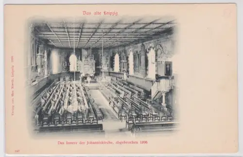 29090 Ak Das alte Leipzig - Das Innere der Johanniskirche um 1900