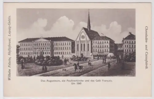 93390 Ak Leipzig - Das Augusteum, die Paulinerkirche und das Café Francais
