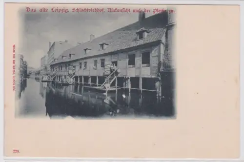 57636 Ak Das alte Leipzig - Schlachtviehhof Rückansicht nach der Pleiße zu