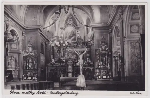 99012 Ak Grulich (Sudetengau) mit Muttergottesberg Kircheninneres um 1930