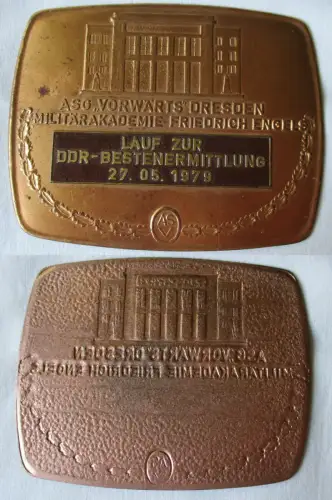DDR Plakette ASG "Vorwärts" Dresden Militärakademie Friedrich Engels (123941)