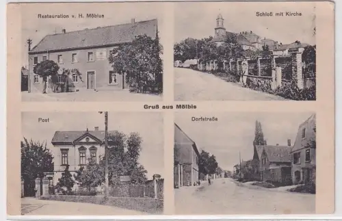 59184 Mehrbild Ak Gruß aus Mölbis Restauration, Post usw. 1927
