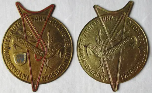 DDR Plakette Internat. Autobahnspinne Rennen Dresden 10 Jahre 1951-1961 (106787)