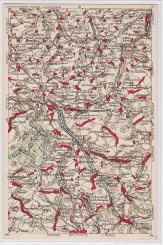 903820 Landkarten Ak Wona-Karte C Nossen, Siebenlehn, Oberhässlich usw.