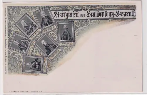 908001 Ak Lithographie Markgrafen von Brandenburg Bayreuth um 1900