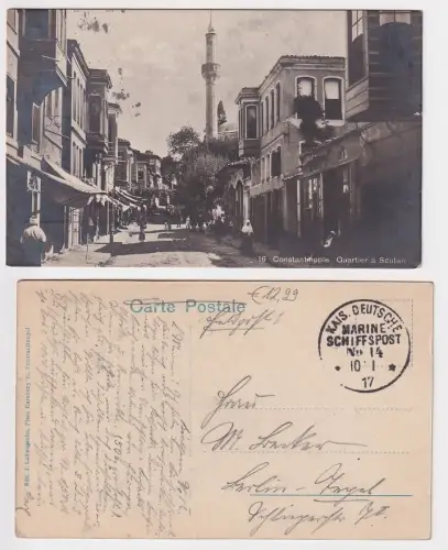 900716 Feldpost AK Constantinople - Quartier à Scutari, Schiffspost 1917