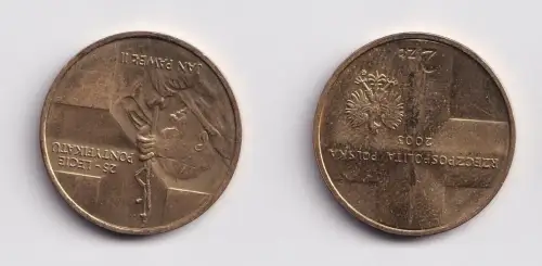 2 Zloty Messing Münze Polen Pabst Johannes Paul II 2003 (150108)