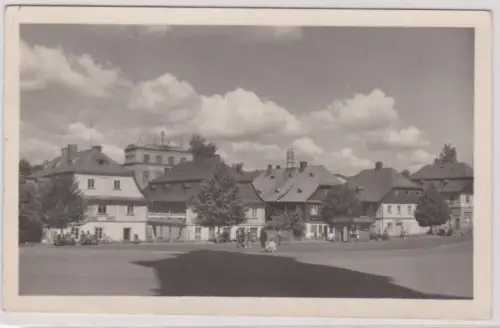42085 Ak Novy Bor, Haida - Blick auf Wohnhäuser 1954
