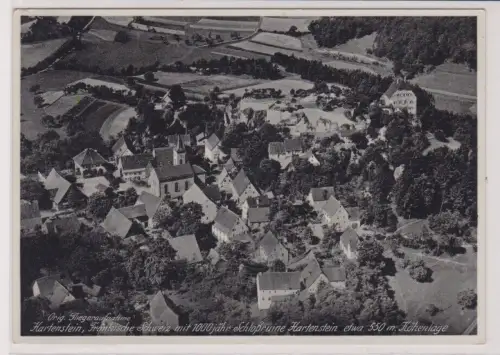 97678 Ak  Fliegeraufnahme Hartenstein, fränkische Schweiz, mit Schlossruine 1936