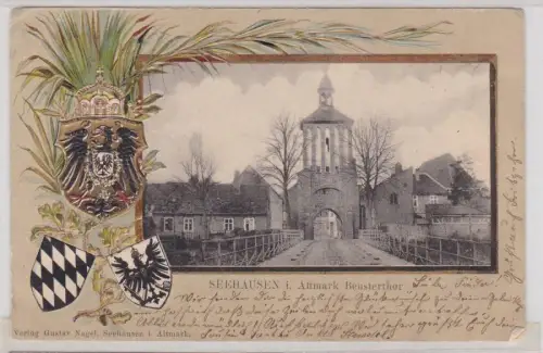 903442 Präge Ak Seehausen i. Altmark Beusterthor 1901