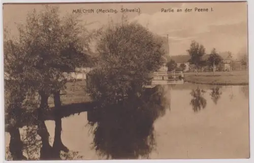 903518 Ak Malchin (Mecklenburger Schweiz) Partie an der Peene 1914