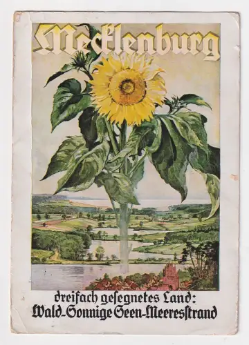 96888 Ak Mecklenburg 3 fach gesegnetes Land Wald sonnige Seen Meeresstrand 1936