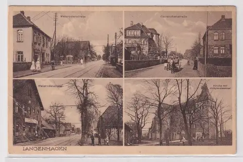 33380 Mehrbild Ak Langenhagen Walsroder-, Cananohenstraße, Kriegerdenkmal 1930