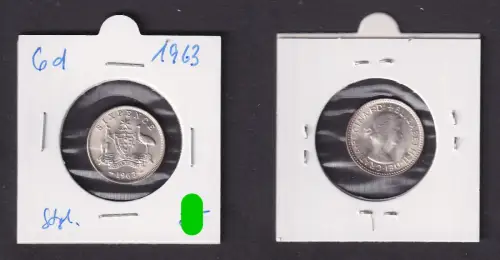 6 Pence Silber Münze Australien 1963 (165079)