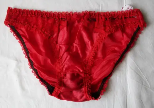 DDR Dessous Slip rot Spitze Dederon Größe 42 Marke Stretta (159723)