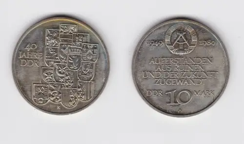 DDR Gedenk Münze 10 Mark 40.Jahrestag der DDR 1989 (148833)