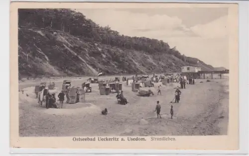 39818 AK Ostseebad Ueckeritz auf Usedom Strandleben 1924