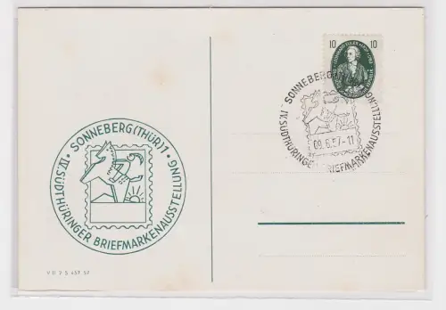 06900 Postkarte IV. Südthüringer Briefmarkenausstellung Sonnenberg 1957