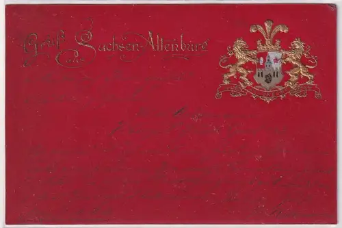 908358 Wappen Präge Ak Gruß aus Sachsen-Altenburg 1899