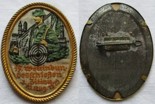 gesticktes Abzeichen 15. Wettinbundesschießen Zittau 1929 (128354)