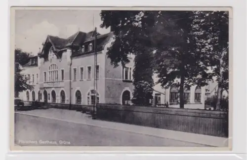 906448 Ak Grüna - Fleischers Gasthaus, Straßenansicht 1941