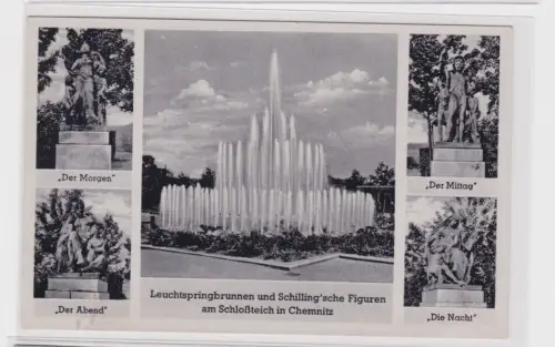 906290 AK Chemnitz - Mehrbild, mit Denkmälern
