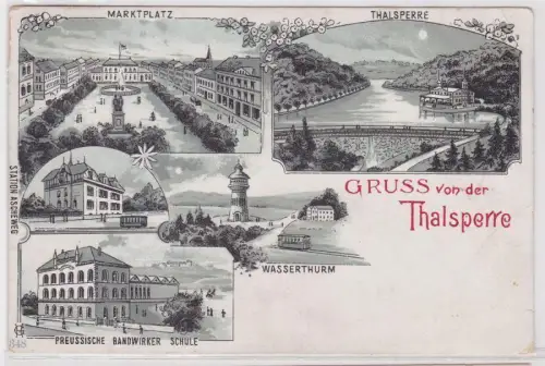 903452 Mehrbild Ak Gruß von der Thalsperre Station Ascheweg, Wasserturm 1914