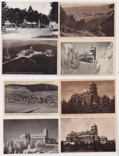 905919 Ak 8x Oberwiesenthal im Erzgebirge Fichtelberg mit Unterkunftshaus
