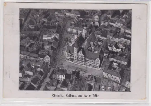 904391 Ak Chemnitz - Luftaufnahme vom Rathaus aus Ballon "Chemnitz" 1925